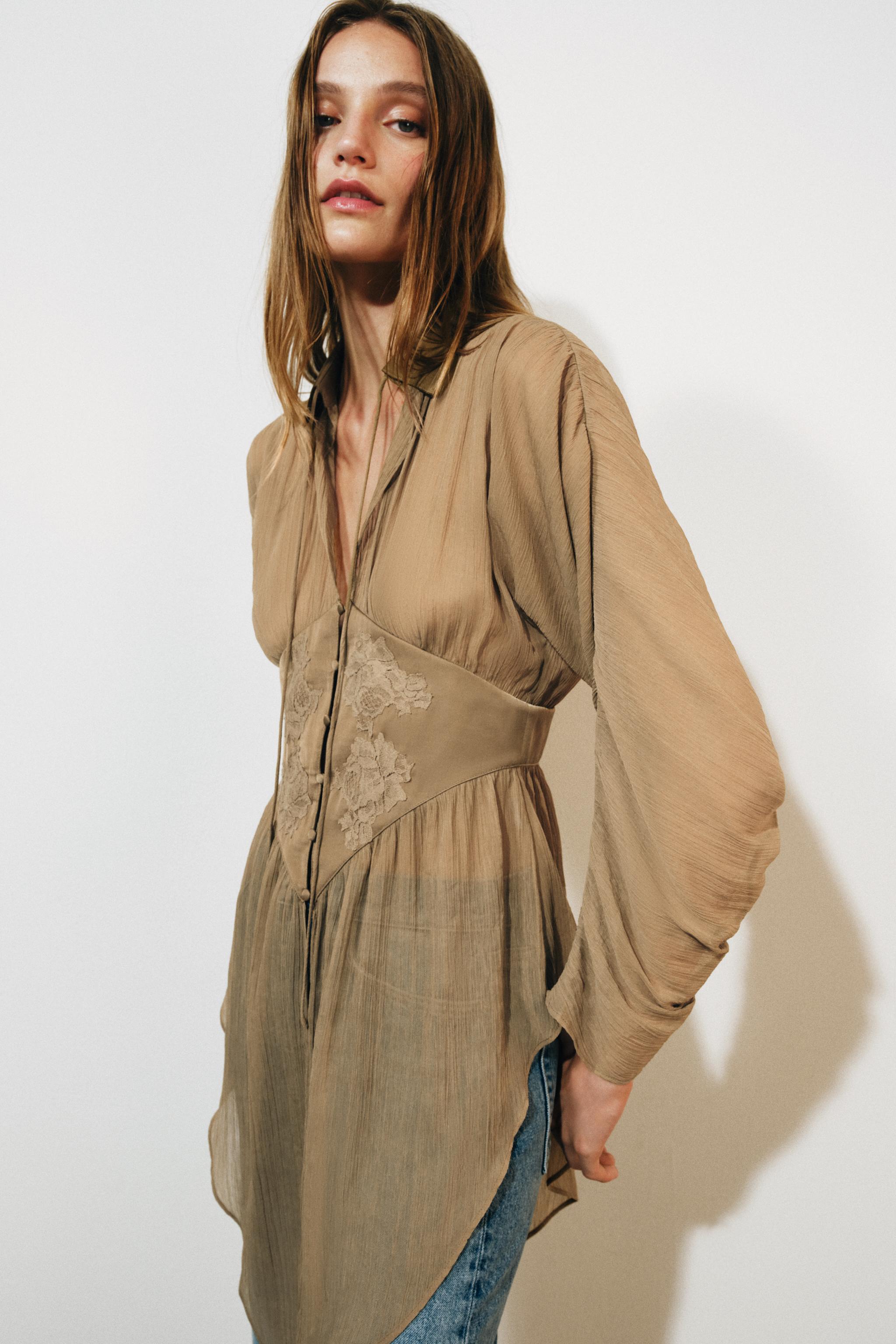 ZW COLLECTION LACE FLUID SHIRT
